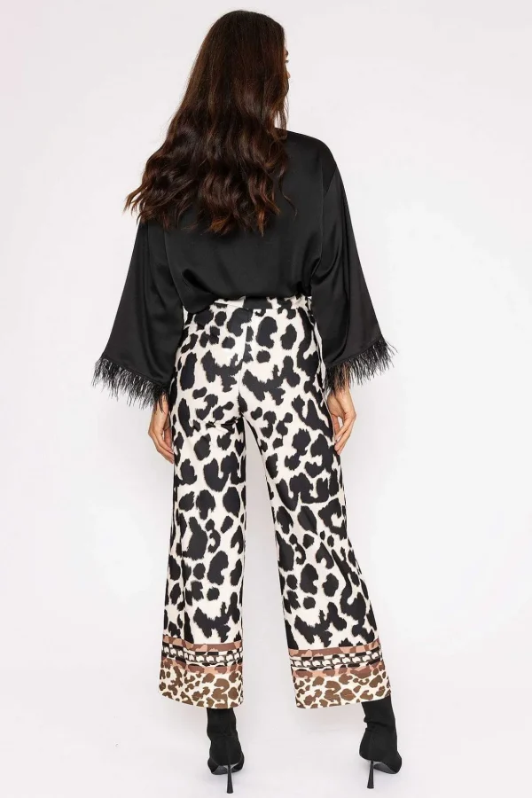 Printed Trousers In Black