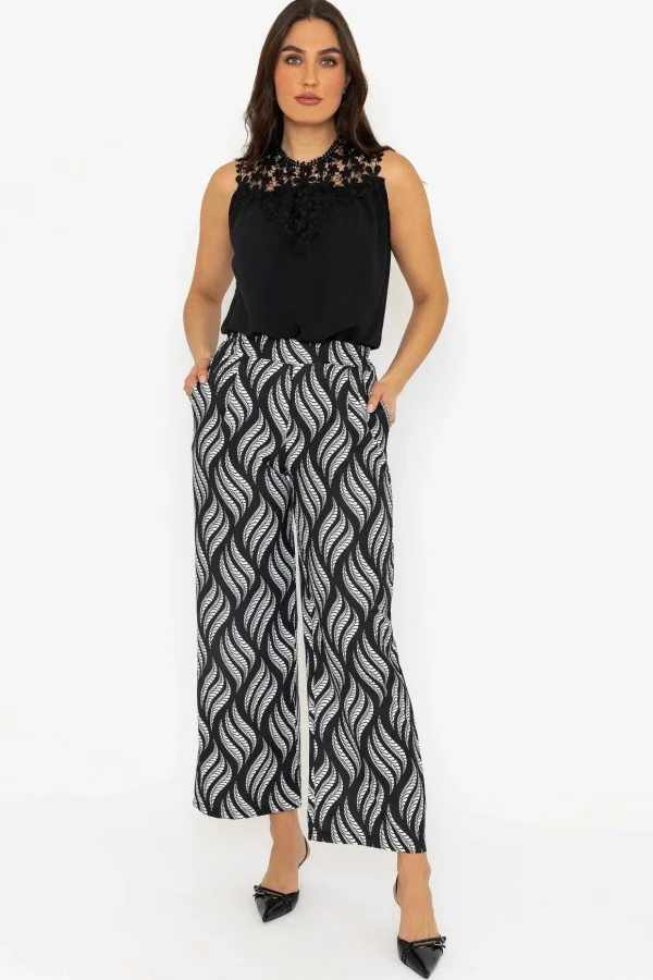 Printed Trousers In Black & White