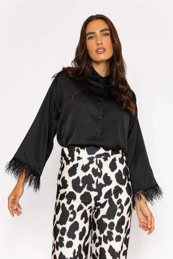 Printed Trousers In Black