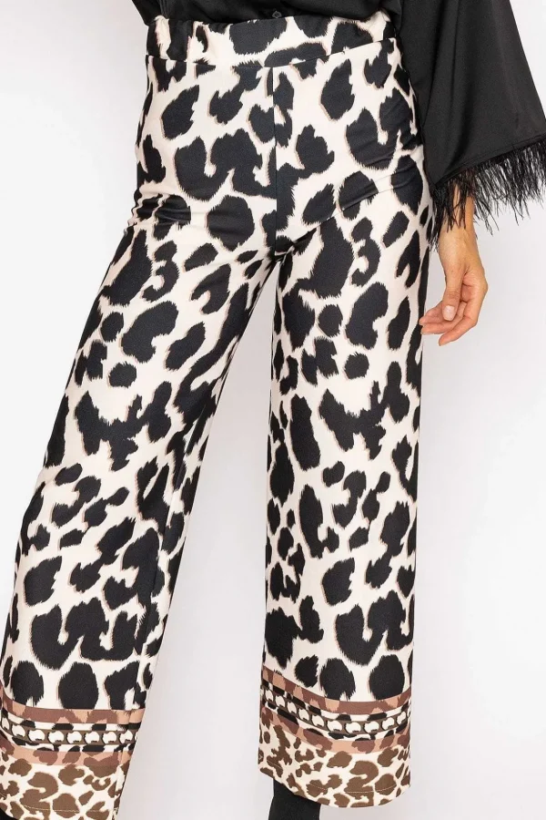 Printed Trousers In Black