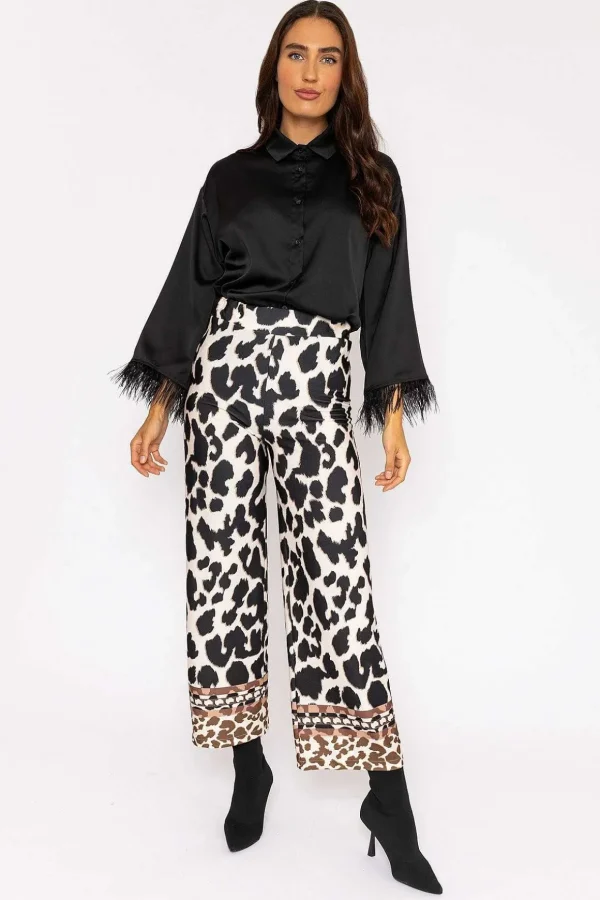 Printed Trousers In Black