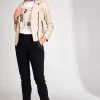 Pu Biker Jacket In Cream