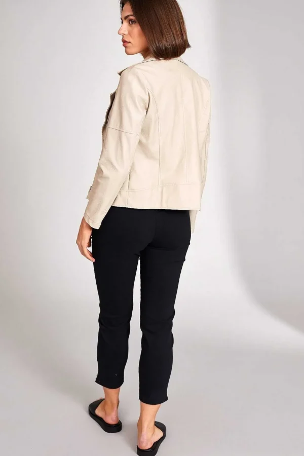 Pu Biker Jacket In Cream