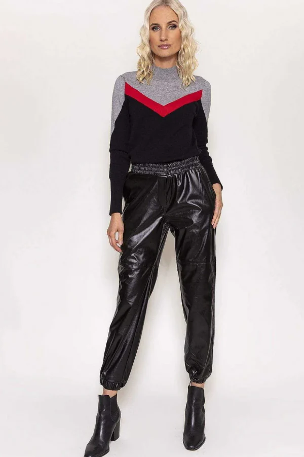 Pu Jogger In Black