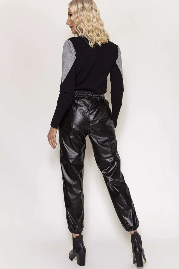 Pu Jogger In Black