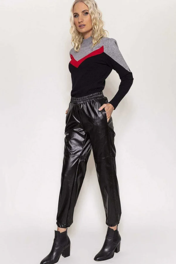Pu Jogger In Black