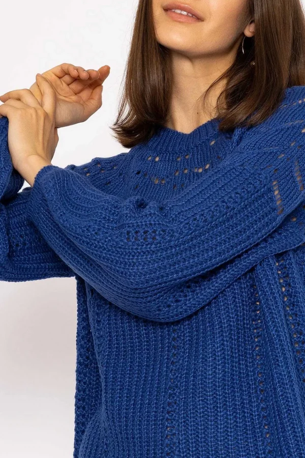 Puff Sleeve Knit In Cobalt
