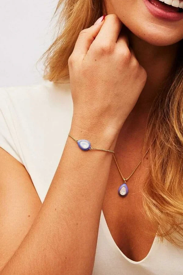 Purple Enamel And Opal Bracelet