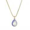 Purple Enamel And Opal Necklace