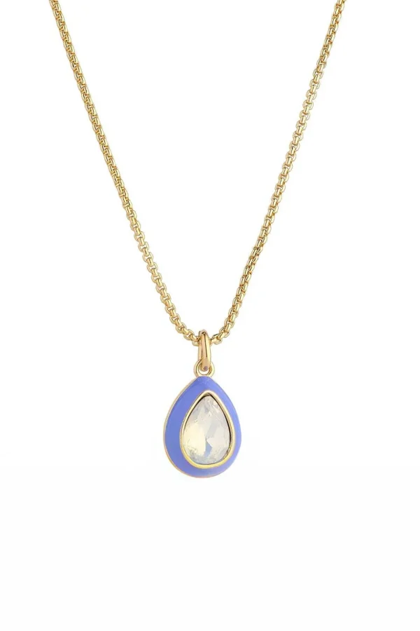 Purple Enamel And Opal Necklace