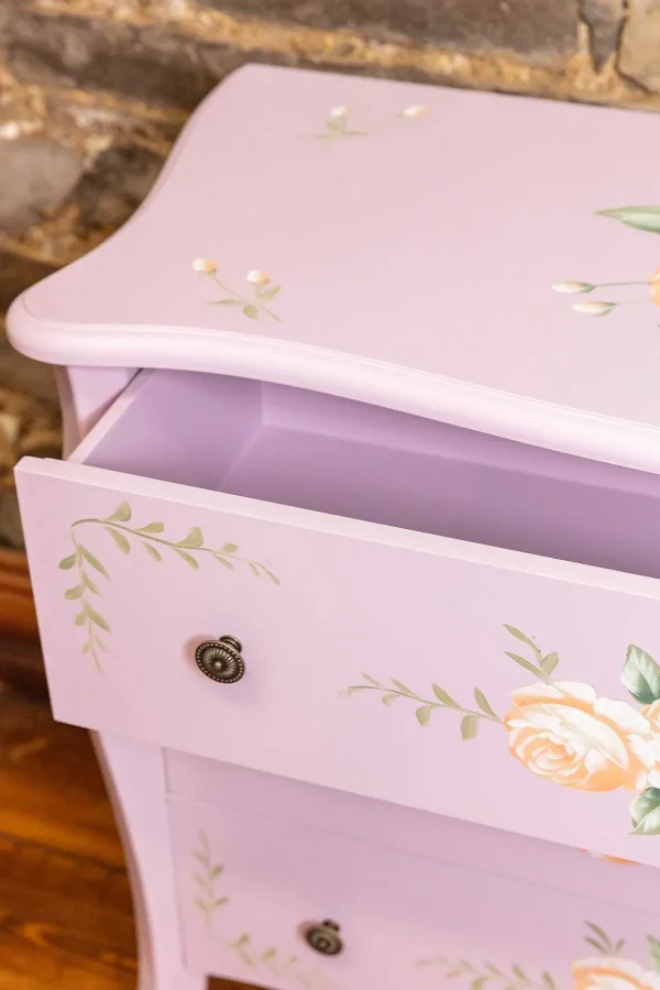 Purple Floral 3 Drawer Dresser