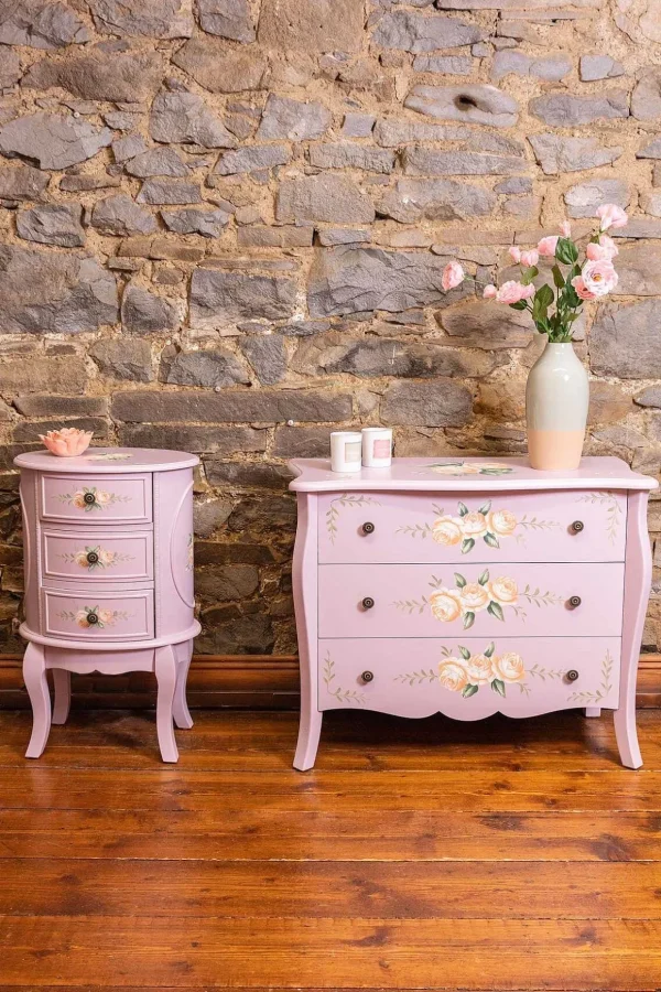 Purple Floral 3 Drawer Dresser