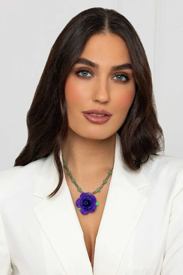 Purple Flower Necklace
