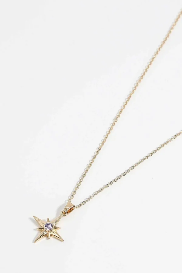 Purple Stone Star Necklace