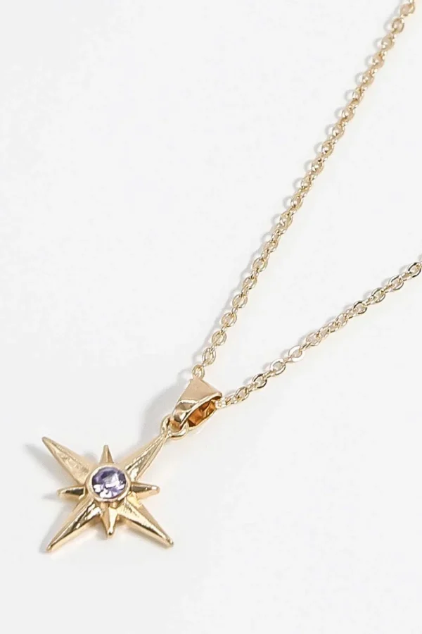 Purple Stone Star Necklace