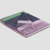 Purple Striped & Fringed Throw