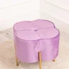 Purple Velvet Upholstered Foot Stool