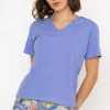 Pyjama Top And 3/4 Bottoms In Purple