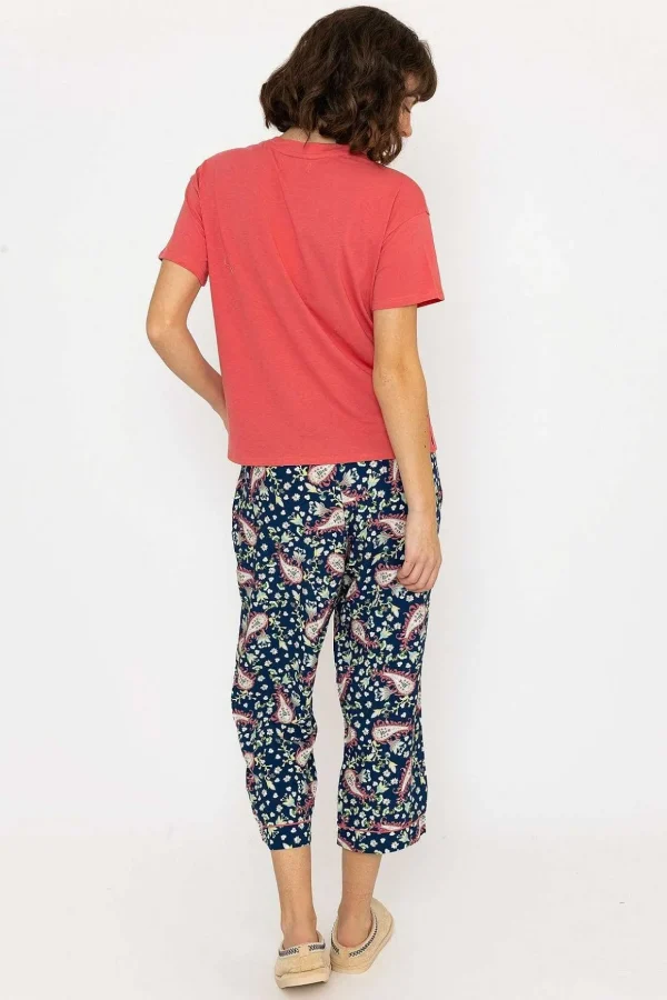 Pyjama Top And 3/4 Bottoms In Pink