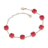 Raspberry Cushion Stone Rose Gold Bracelet