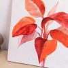 Red Urban Leaf Canvas Wall Art