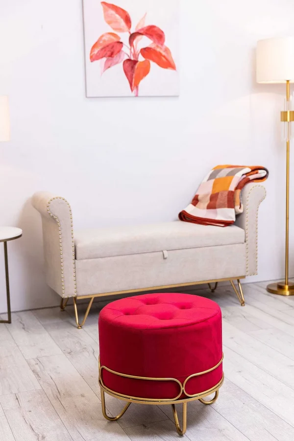 Red Urban Leaf Canvas Wall Art