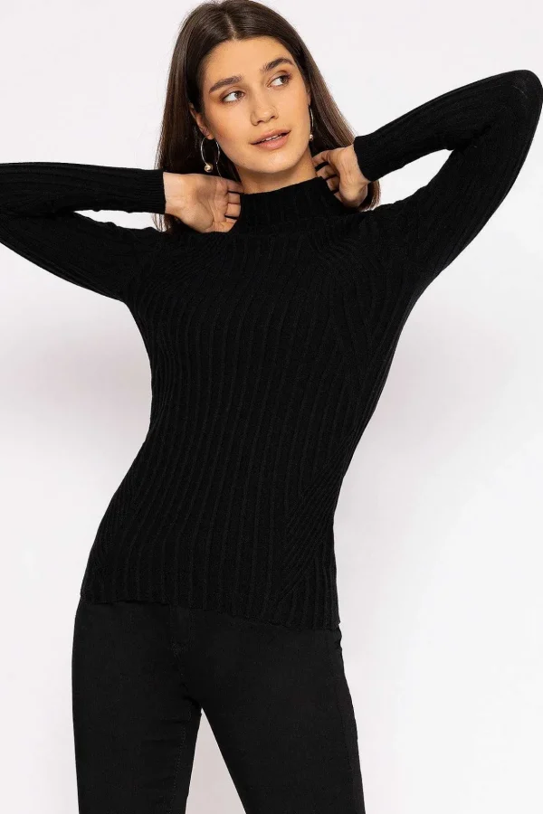 Rib Knit Top In Black