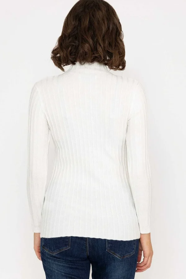 Rib Knit Top In Ecru