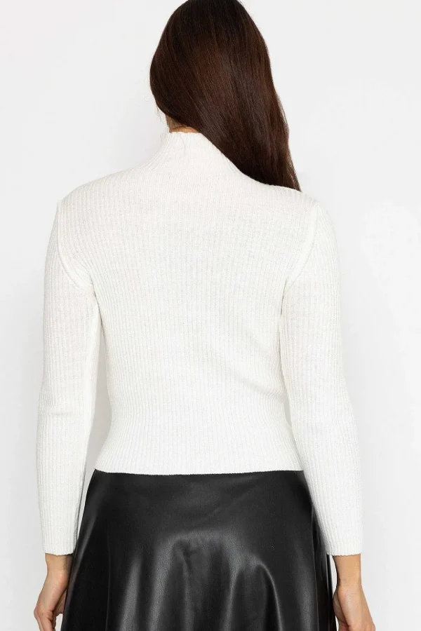 Rib Polo Knit In White