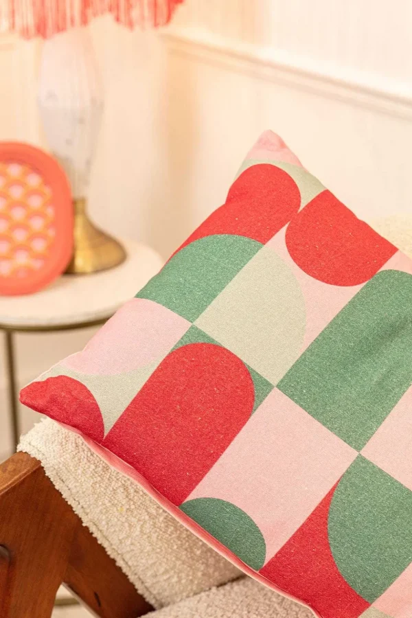Riley Pink Geo Cushion