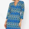 Roisin Blue Print Knee Length Dress