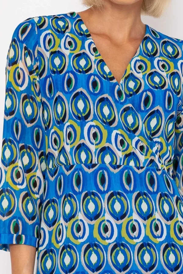 Roisin Blue Print Knee Length Dress