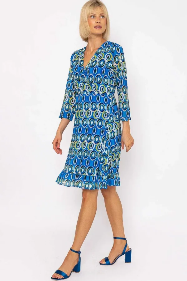 Roisin Blue Print Knee Length Dress