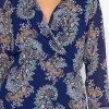 Roisin Knee Length Dress In Navy Print