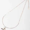 Rose Gold T-Bar Charm Necklace
