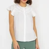Ruffle Blouse In White Print