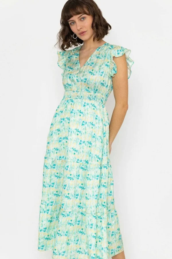 Ruth Midi Dress In Green Print