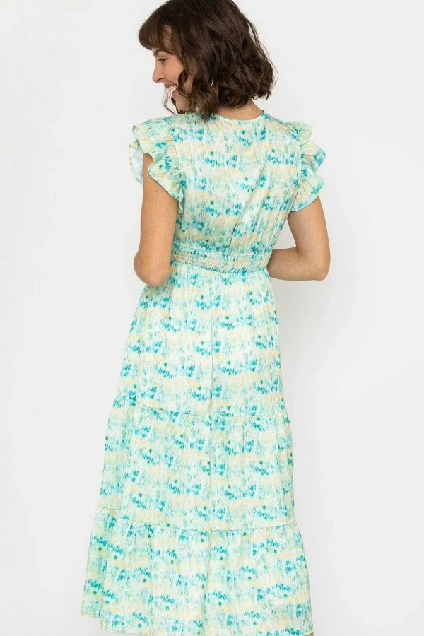 Ruth Midi Dress In Green Print