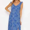 Sadie Blue Printed Midi Dress