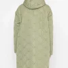 Sage Green Long Line Hooded Coat