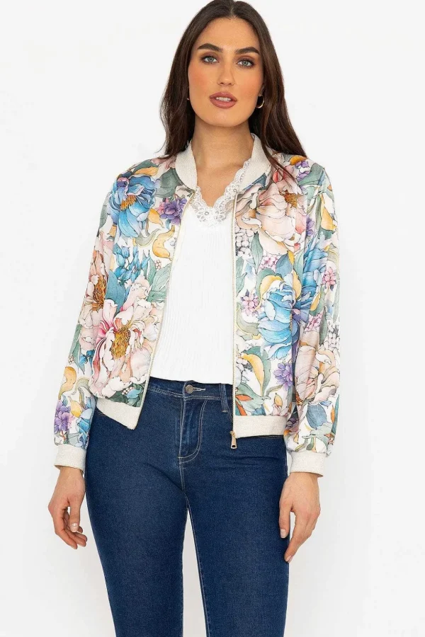 Sage Printed Bomber Jacket