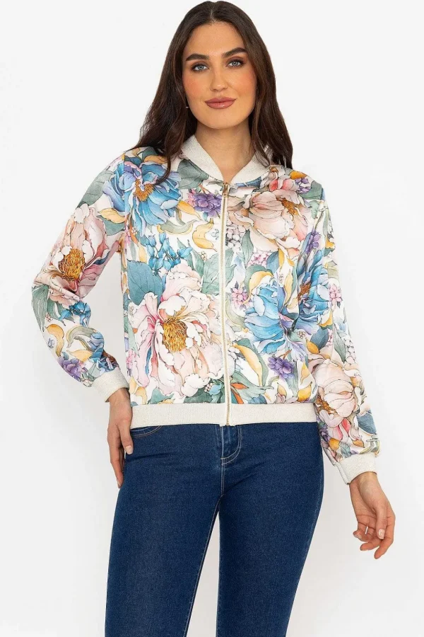 Sage Printed Bomber Jacket