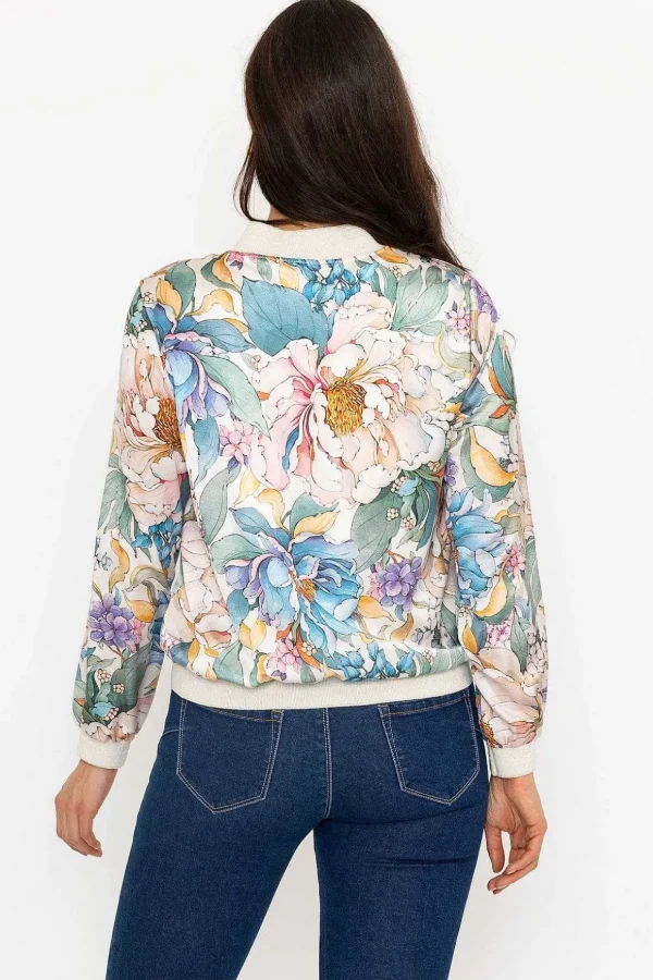 Sage Printed Bomber Jacket