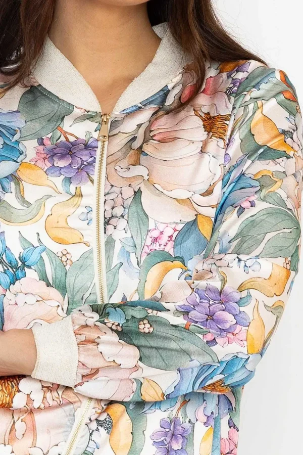 Sage Printed Bomber Jacket