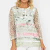 Sage Printed Dovore Top