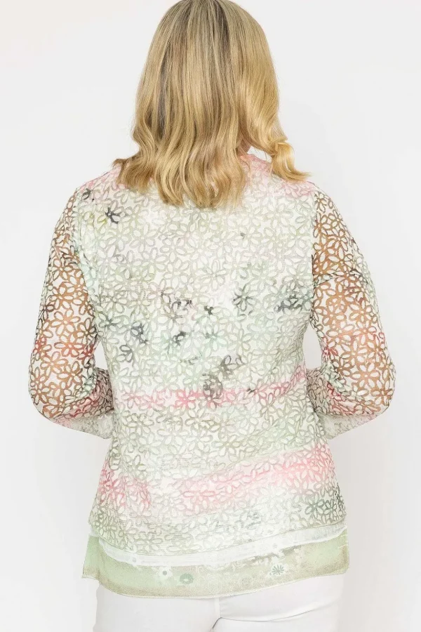 Sage Printed Dovore Top