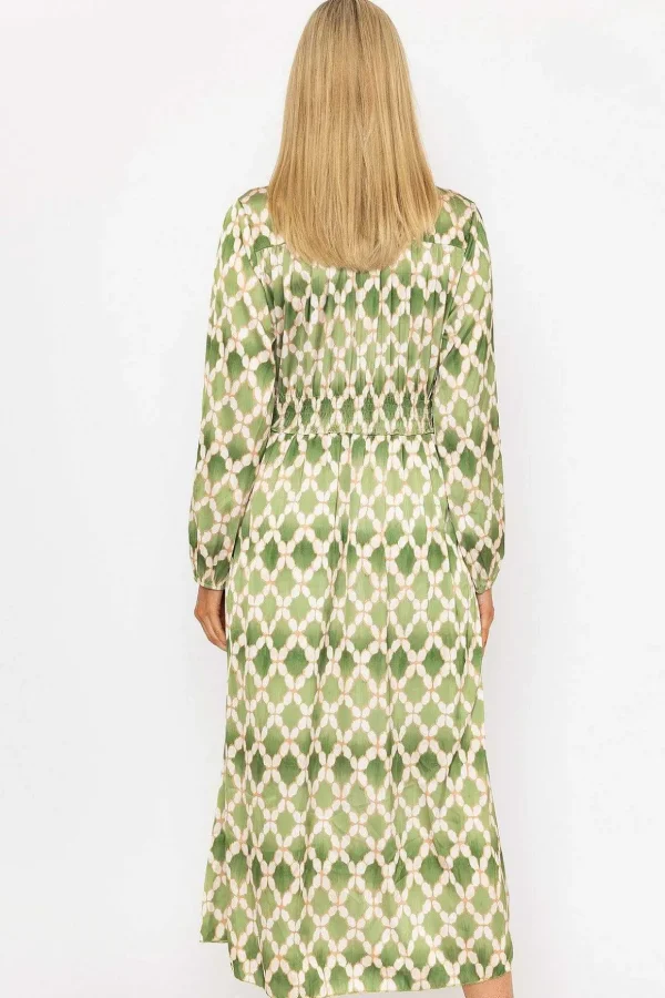 Sateen Cliodhna Midi Dress In Khaki