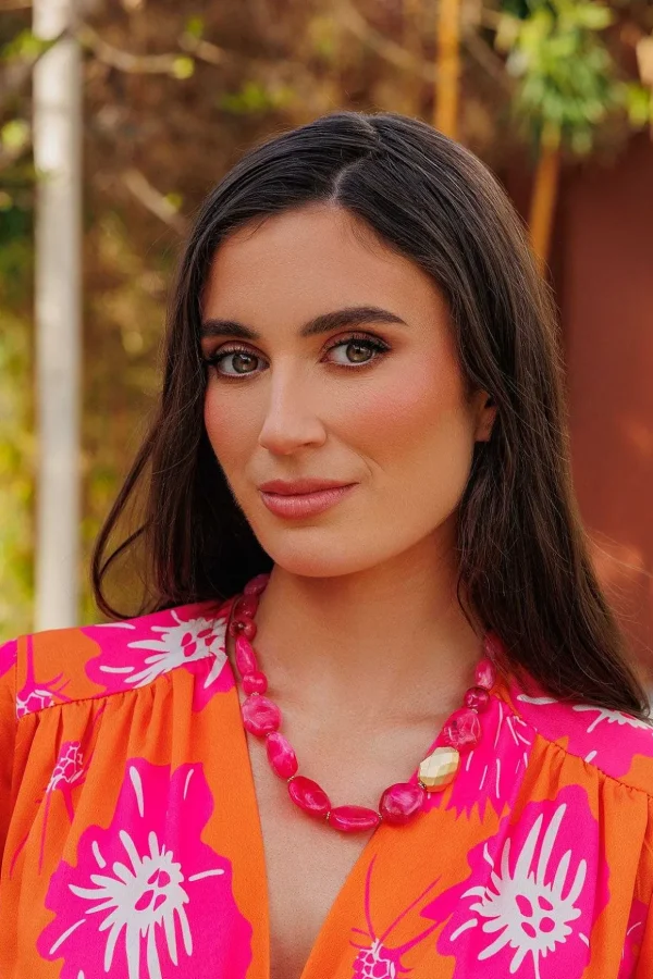 Sateen Cliodhna Midi Dress In Orange