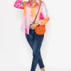 Sateen Print Shirt In Pink Print