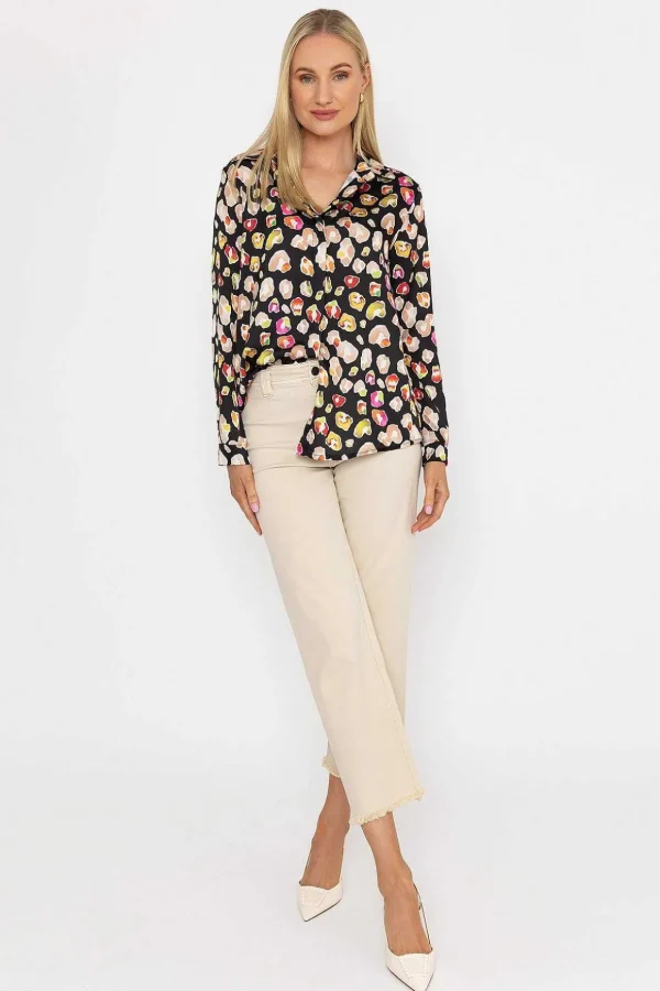 Sateen Shirt In Black Print